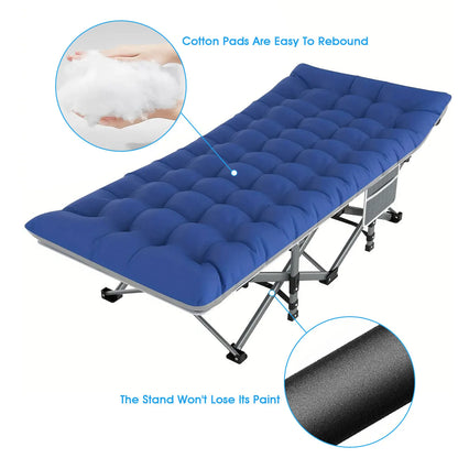 Folding Camping Cot – Portable Heavy Duty Outdoor Bed for Adults, Beach, RV, and Noon Break, 200KG Weight Capacity
