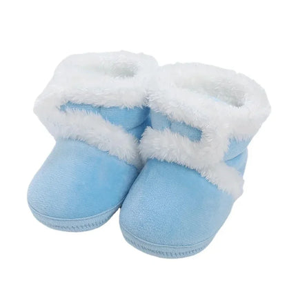 Newborn Baby Pompom Booties - Soft Warm Anti-Slip Shoes for Infants and Toddlers