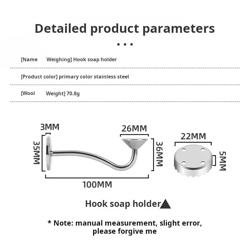 Adhesive Magnetic Soap Holder – No-Hole Stainless Steel, Corrosion-Resistant Wall-Mounted Soap Rack