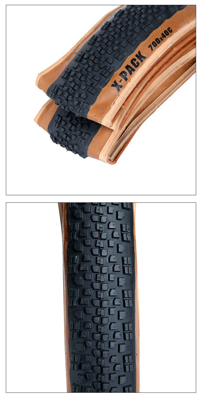 ONTRACK Folded Gravel Tire 700x38C/40C/45V – X-Pack 30TPI, Brown Wall Black