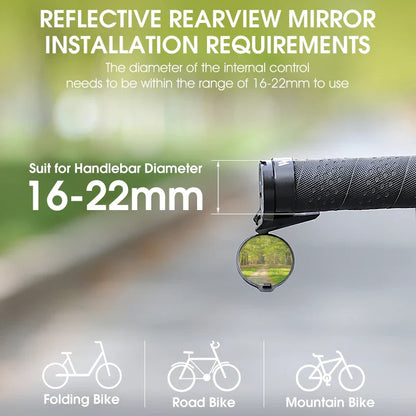 WEST BIKING Adjustable Bicycle Rearview Mirror – Universal Convex Handlebar End Mirror for MTB & Road Bikes