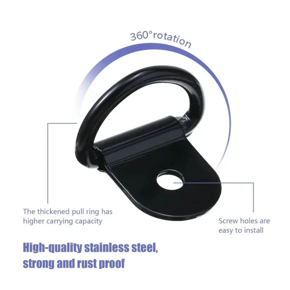 10Pcs D-Rings Tie Down Anchors - Stainless Steel Lashing Rings for Car, Boat, Cargo Trailer, RV & Van Load Securing