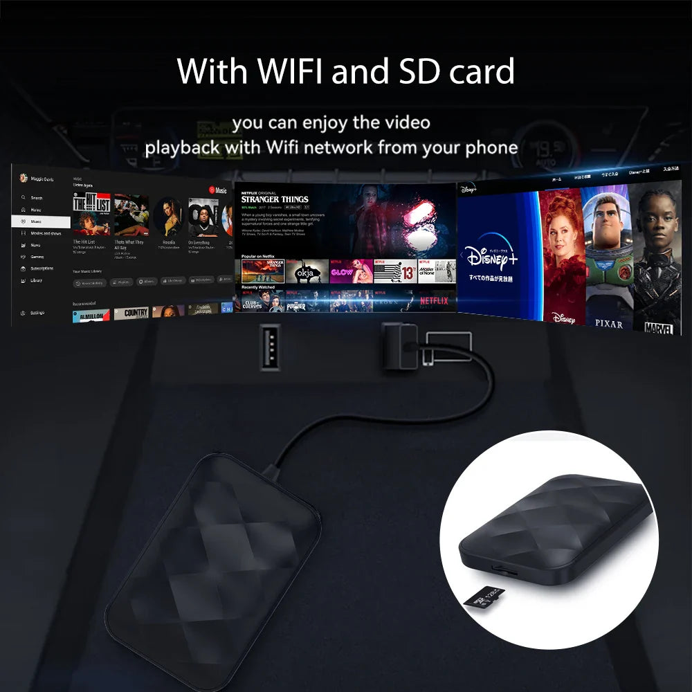 Acodo 2025 Android 14 CarPlay AI Box – 3-in-1 Wireless Android Auto USB Adapter & Universal TV Box for YouTube & Netflix Plug and Play