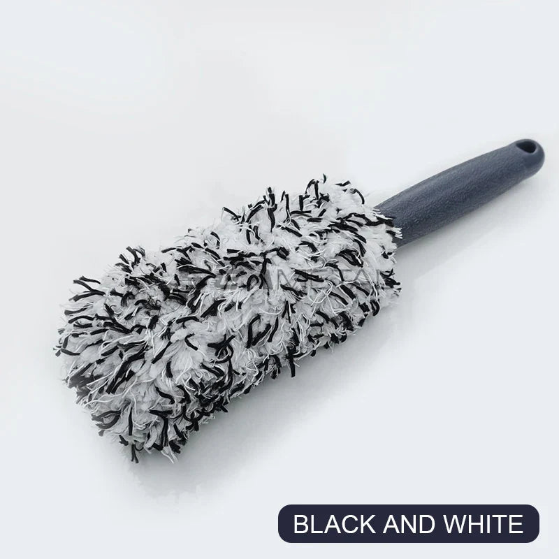SEAMETAL Car Wheel & Tire Cleaning Brush – Portable Plush Hub Brush for Car Detailing and Dust Removal