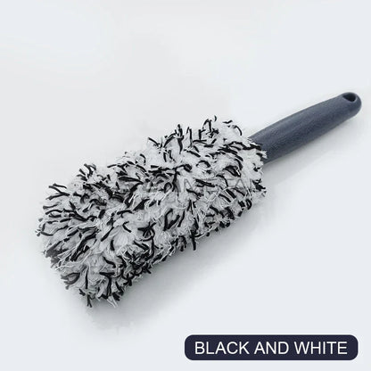 SEAMETAL Car Wheel & Tire Cleaning Brush – Portable Plush Hub Brush for Car Detailing and Dust Removal