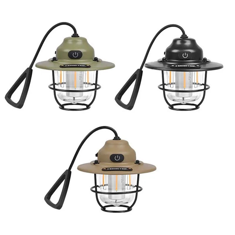 ShineTrip Outdoor Vintage Pendant Light - Portable Rechargeable Camping Ambient Light for Tents