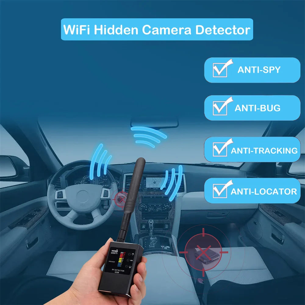 G638 Anti-Spy Wireless RF Signal Detector — GSM, GPS Tracker & Hidden Camera Finder, Professional Military Version