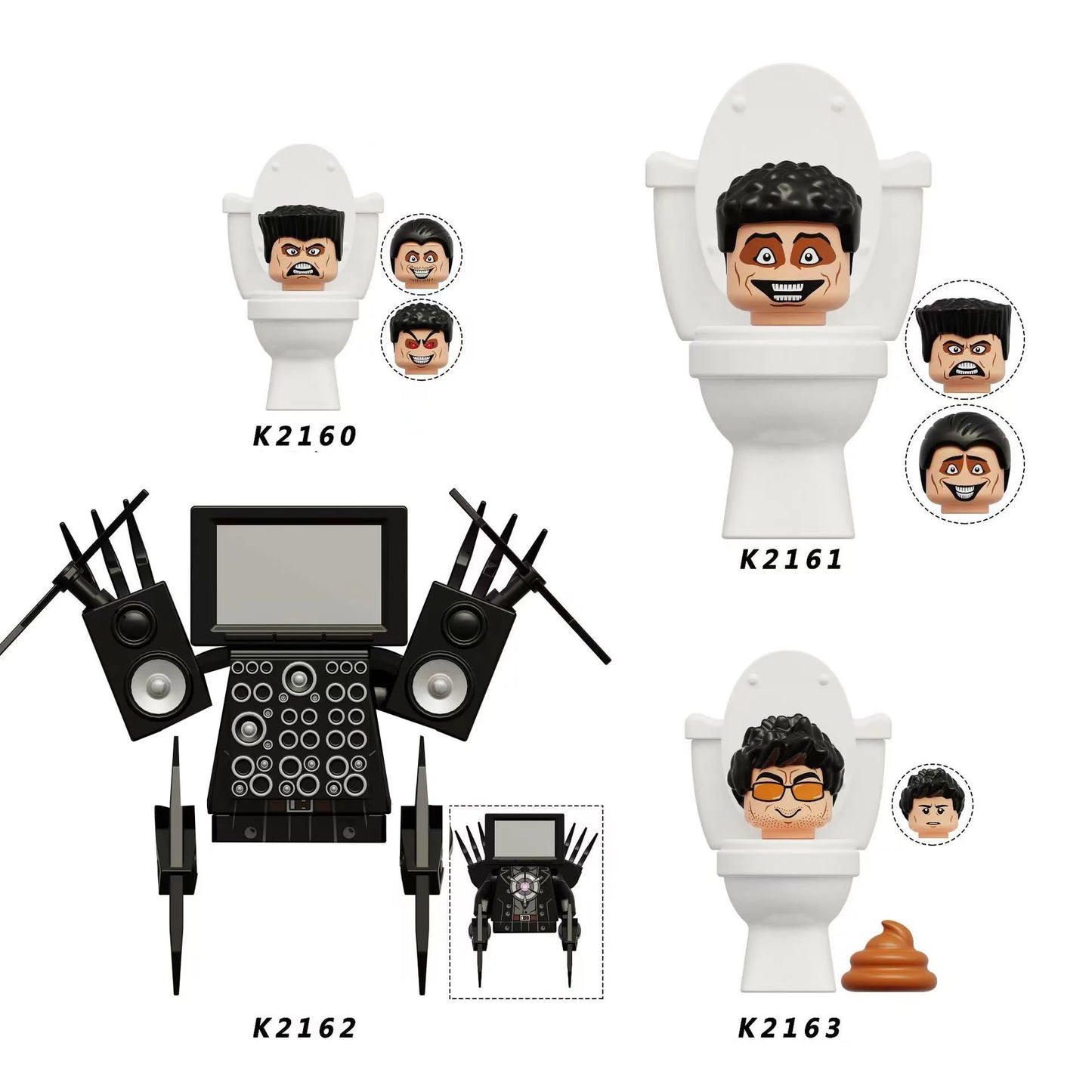 2025 KDL844 Toilet Man Mini Puzzle – Cartoon Bricks Action Figure Building Blocks Toy Gift
