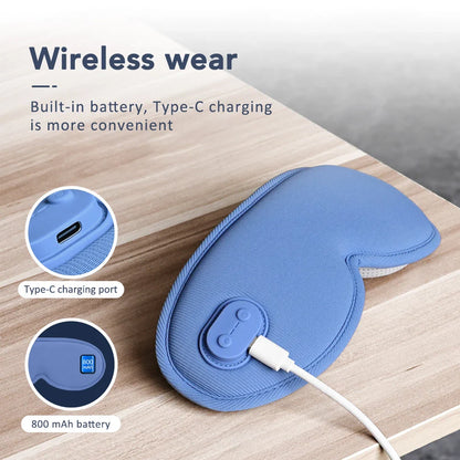 USB Heated Eye Mask with Vibration Massage – Relieve Eye Fatigue, Dry Eyes, and Promote Sleep for Home, Office & Travel