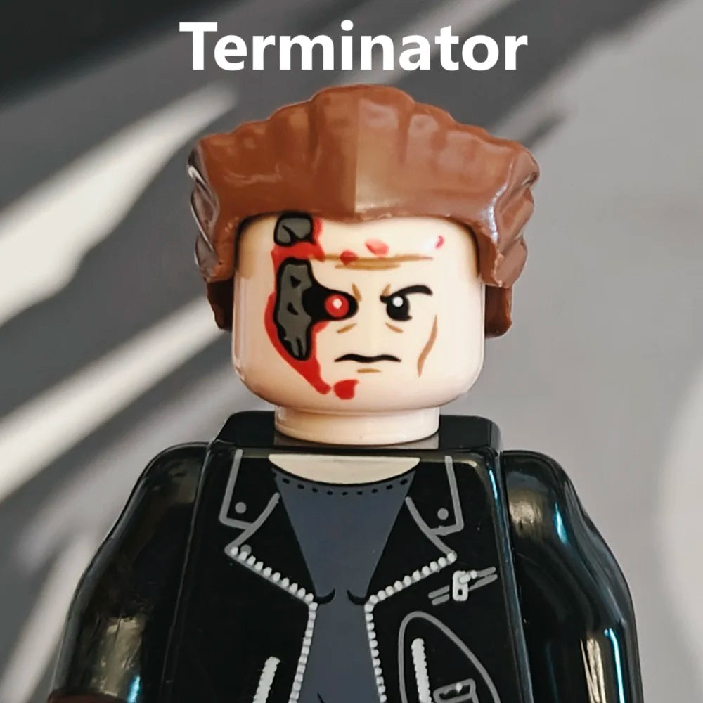 Chrome Skull Terminator T800 Mini Action Figure – Robot Building Block Toy