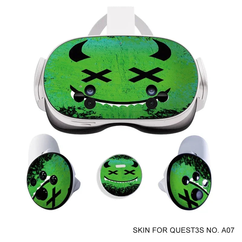 Skin Stickers for Meta Quest 3S VR Headset & Controllers – Vinyl Protective Decals with Halloween Pattern for Oculus 3S