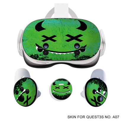 Skin Stickers for Meta Quest 3S VR Headset & Controllers – Vinyl Protective Decals with Halloween Pattern for Oculus 3S
