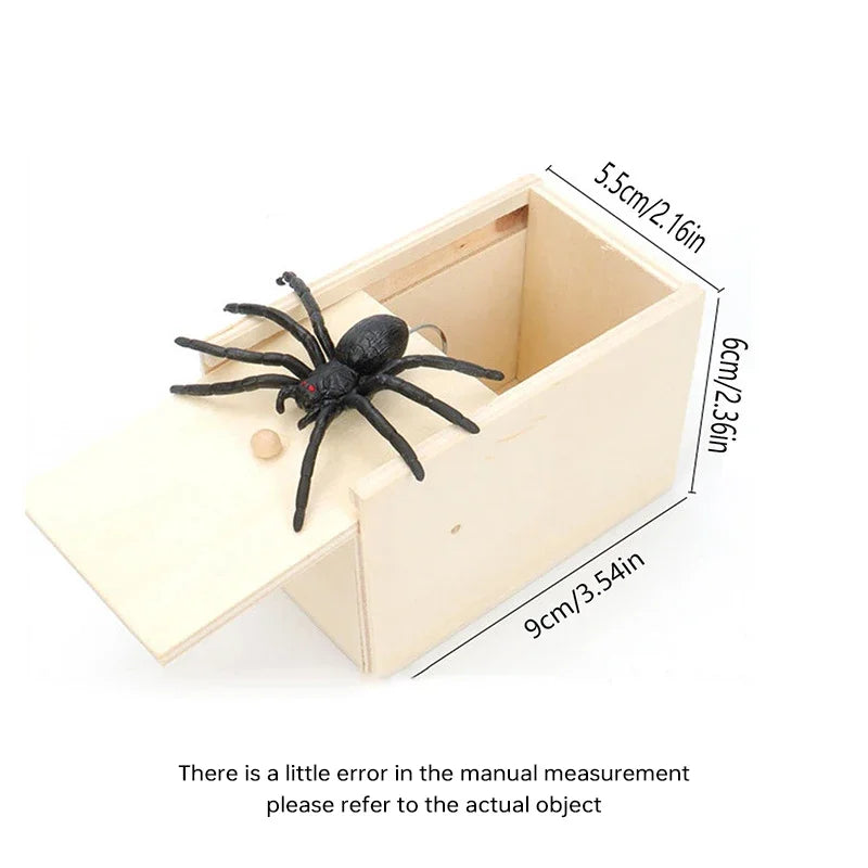 Trick Spider Wooden Scare Box – Funny Hidden Prank Toy for Friends, Office & Fun Games