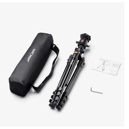 Aluminum Alloy Camera Tripod Stand – Low Angle Photography Travel Tripod with Carrying Bag for DSLR Cameras