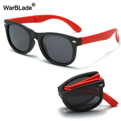 WarBlade Foldable Kids Sunglasses – Polarized UV400 Flexible Square Shades for Boys & Girls