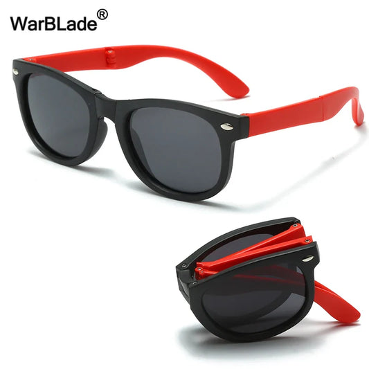 WarBlade Foldable Kids Sunglasses – Polarized UV400 Flexible Square Shades for Boys & Girls