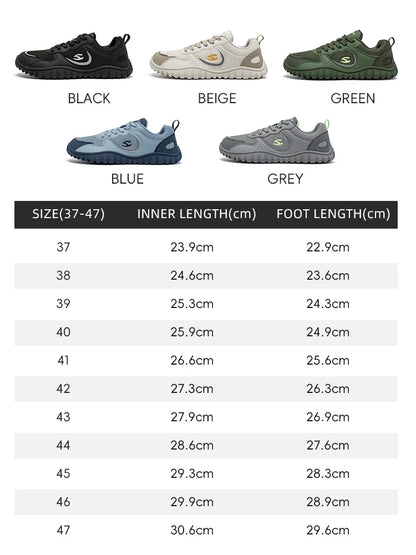 HOBIBEAR Unisex Wide Toe Sneakers — Comfortable Lace-Up Walking Shoes, Breathable Outdoor Travel Sneakers