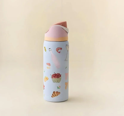 32oz & 24oz One-Touch Pop-Up Sports Water Bottle — Vacuum Insulated Tumbler with Straw & Spout, Leakproof for Outdoor and Gym Use