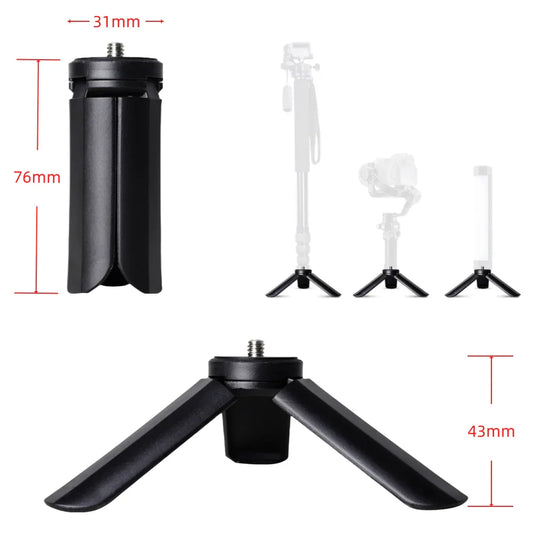 Portable Mini Table Tripod Stand - 1/4'' Screw for GoPro, Camera, Video Vlog, Ring Light, Phone & Gimbal