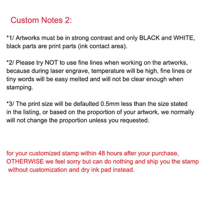 Custom Self-Inking Rectangular Stamp – Personalized 1-4 Line Office Stamp with Text, Logo, Image, or Drawing