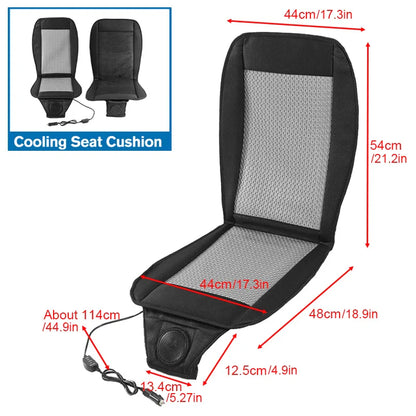 DC 12V 3D Car Seat Cooling Cushion | 8-Fan Ventilated Summer Air Seat for Fast Cooling