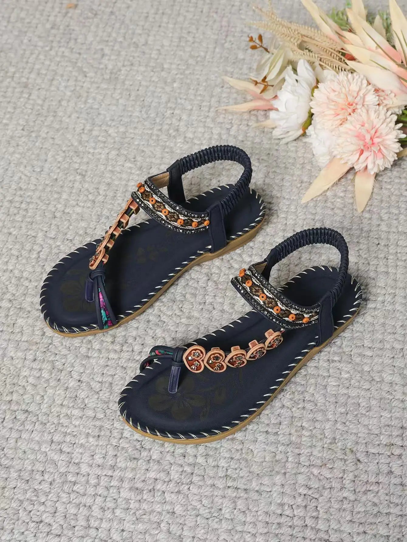 Women’s Bohemian Platform Sandals - Lightweight Soft Sole Casual Beach Shoes
