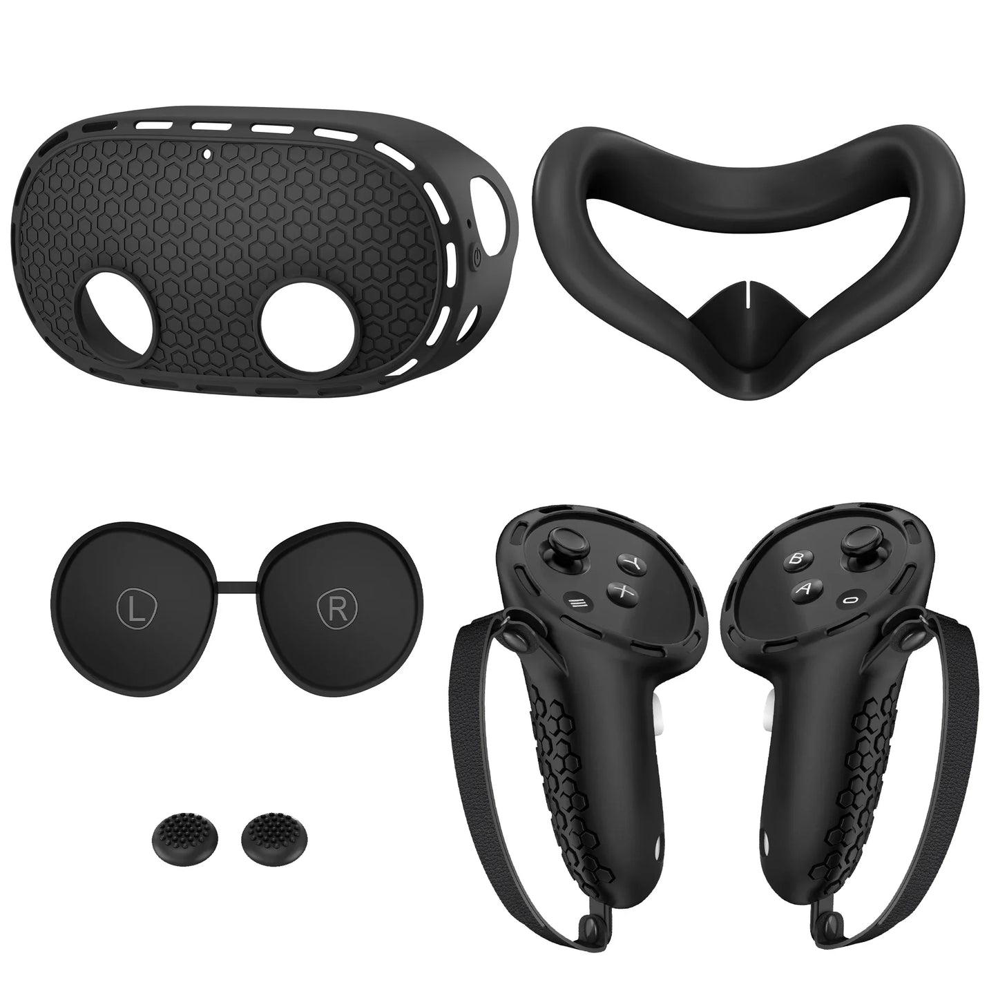 10-in-1 Soft Silicone Controller Case for Meta Quest 3/3S – Headset Grip Protector with Battery Cover, VR Accessory
