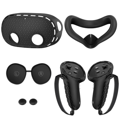 10-in-1 Soft Silicone Controller Case for Meta Quest 3/3S – Headset Grip Protector with Battery Cover, VR Accessory