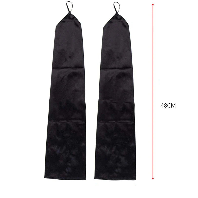 Solid Retro Style Satin Fingerless Gloves: 48cm Long Hook Finger Design - Elegant Evening Dress Accessories with High Elasticity and Etiquette Charm