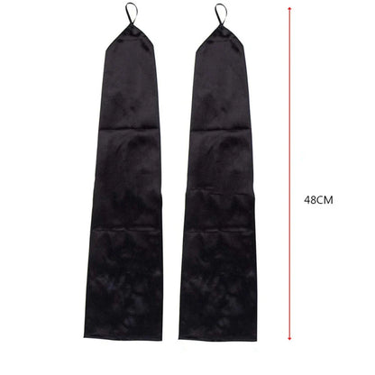 Solid Retro Style Satin Fingerless Gloves: 48cm Long Hook Finger Design - Elegant Evening Dress Accessories with High Elasticity and Etiquette Charm