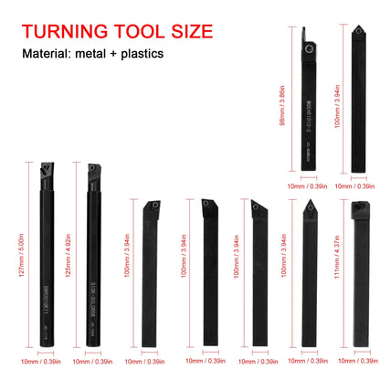 8-16mm Lathe Turning Tool Holder — Boring Bar & CNC Metal Cutter Rod with Shank and Inserts