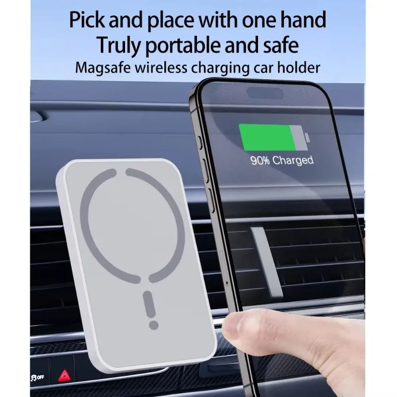 100W Magnetic Wireless Car Charger & Air Outlet Phone Holder — Fast Charging Station for iPhone 16/15/14/13/12 Pro Max