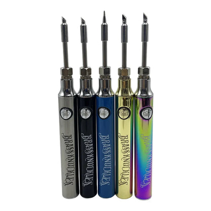 Brass Knuckles 900mAh Electric Soldering Iron – Portable 510 Thread Welding Pen with Bottom Charging