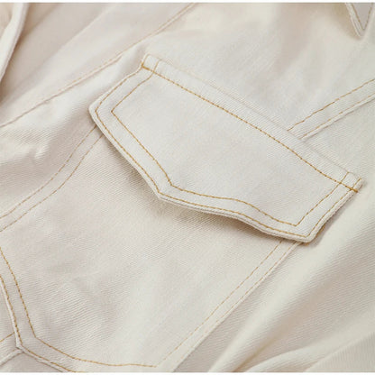 Women’s Chic White Denim Dress – Casual Lapel Long Slim Maxi, Single-Breasted Short Sleeve Summer Dress