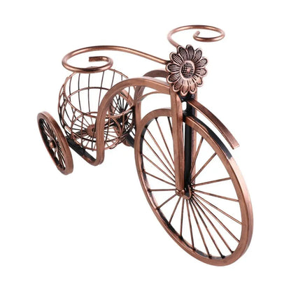 Creative Metal Wine Rack – European Retro Tricycle Bike Design for Wine Display, Storage Organizer Shelf, Kitchen & Home Decor