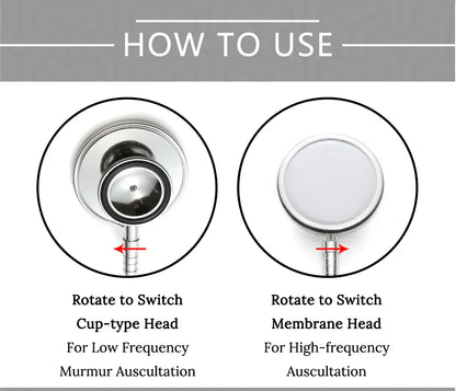 AiQUE Double Chest Piece Stethoscope — Professional Cardiology Medical Device for Doctors and Medical Students