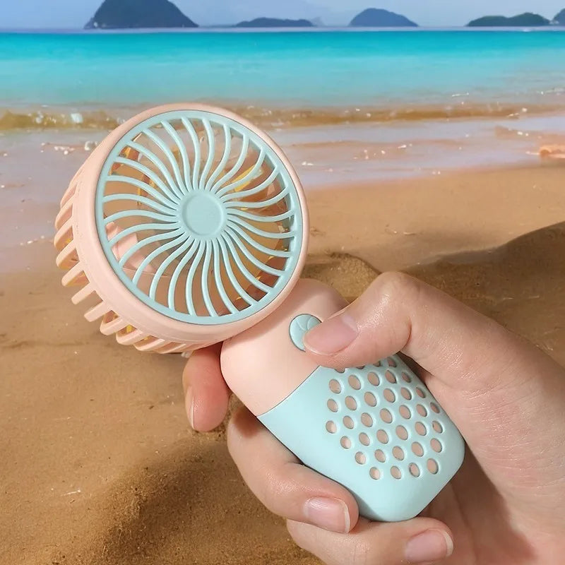 Mini Cartoon USB Handheld Fan – Portable Pocket-Sized Charging Fan for Home, Office, Outdoor & Student Dorm Use