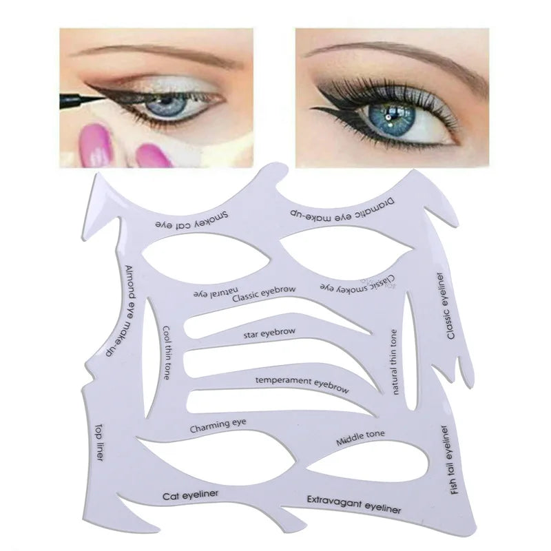 Eyebrow & Eyeshadow Makeup Stencil Set - Eye Makeup Template Tools for Eyeliner Shaping and Styling Guide