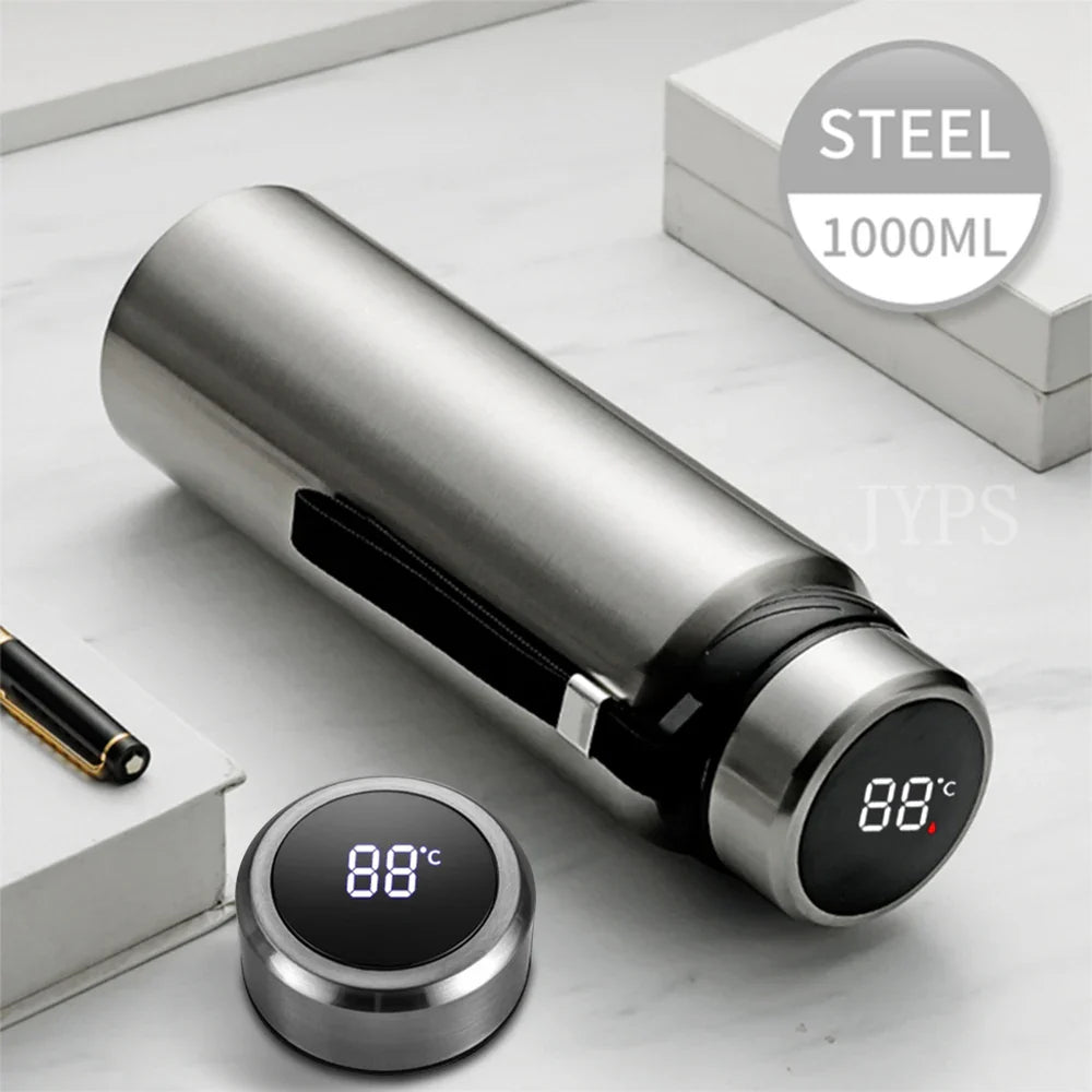 1000ML Smart Thermos Bottle with Temperature Display – Intelligent Vacuum Flask for Hot & Cold Water, Tea, Coffee