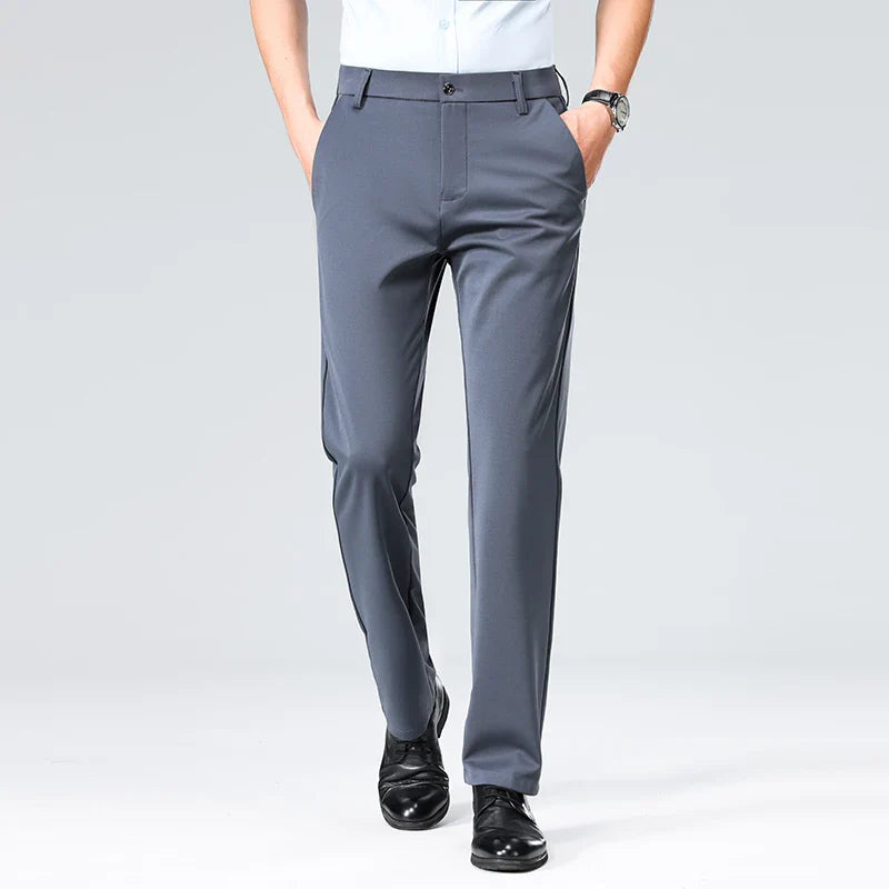 Men's Summer Fashion Suit Pants – Thin Business Casual Elastic Straight Leg Formal Trousers | Plus Size 28-42