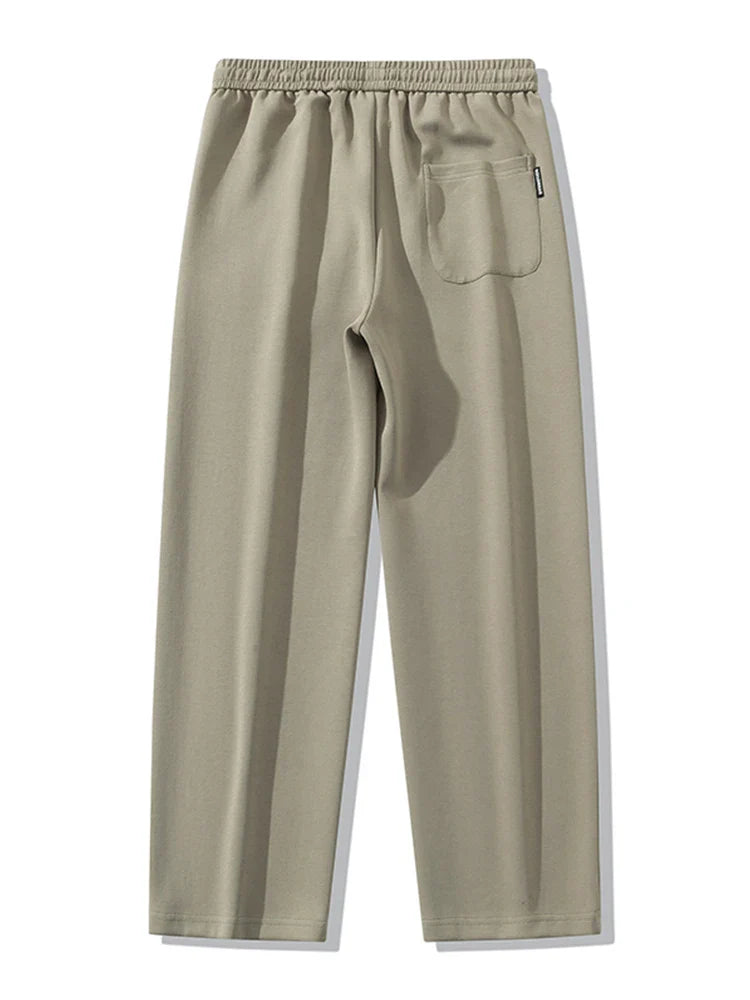 Men’s Wide Leg Cotton Sweatpants – Straight Fit Drawstring Casual Sports Track Pants, Big Size up to 8XL