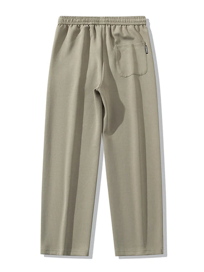 Men’s Wide Leg Cotton Sweatpants – Straight Fit Drawstring Casual Sports Track Pants, Big Size up to 8XL