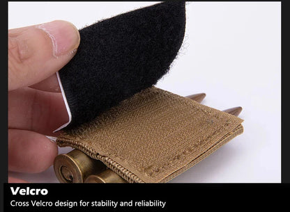 DIZETION Tactical 2-Round Holder Patch – Adhesive Hook & Loop Cartridge Pouch for M4 Shotgun Hunting