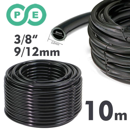 3/8" Misting Cooling System Kit – 360° 0.6mm Nozzle Atomizer with PE Tubing & 80 Mesh Filter for Garden Irrigation Watering