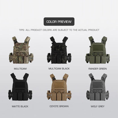 Tactical Vest Ferro Plate Carrier V5 – Military Hunting Airsoft Body Armor with Portable MOLLE System & Triple Magazine Pouch