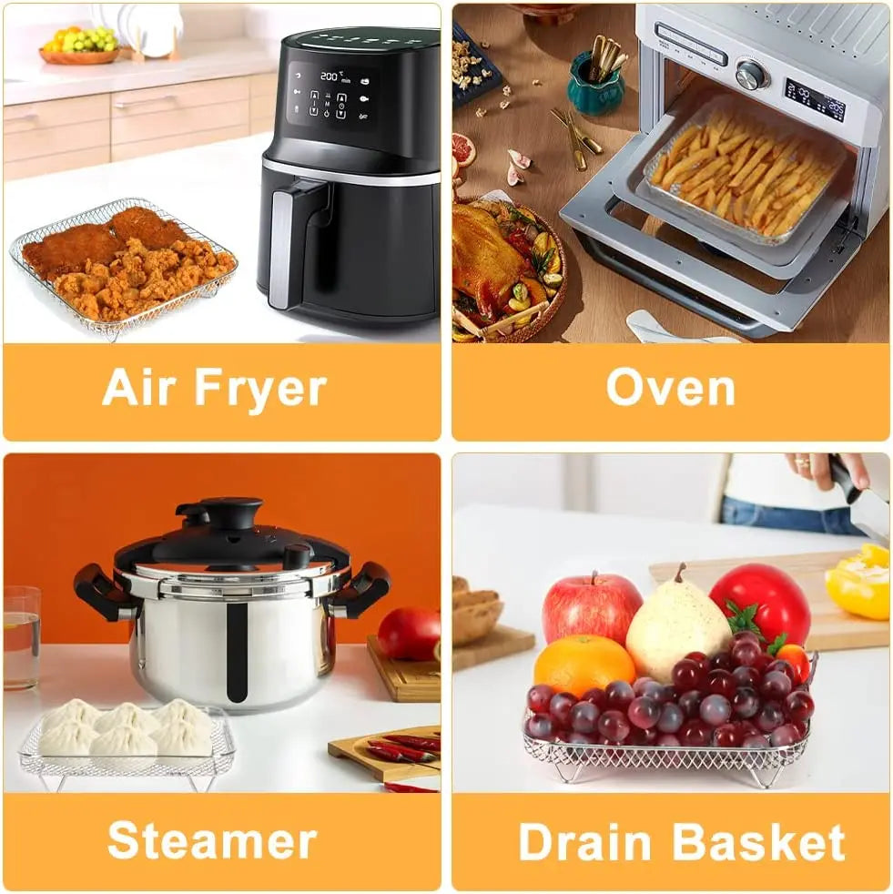 Non-Stick Baking Tray & Frying Pan – Grill Mesh Chips Basket & Baking Dish for Kitchen Use
