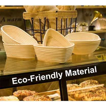 Handmade Natural Rattan Bread Proofing Basket — Wicker Dough Fermentation Banneton for Sourdough Baking