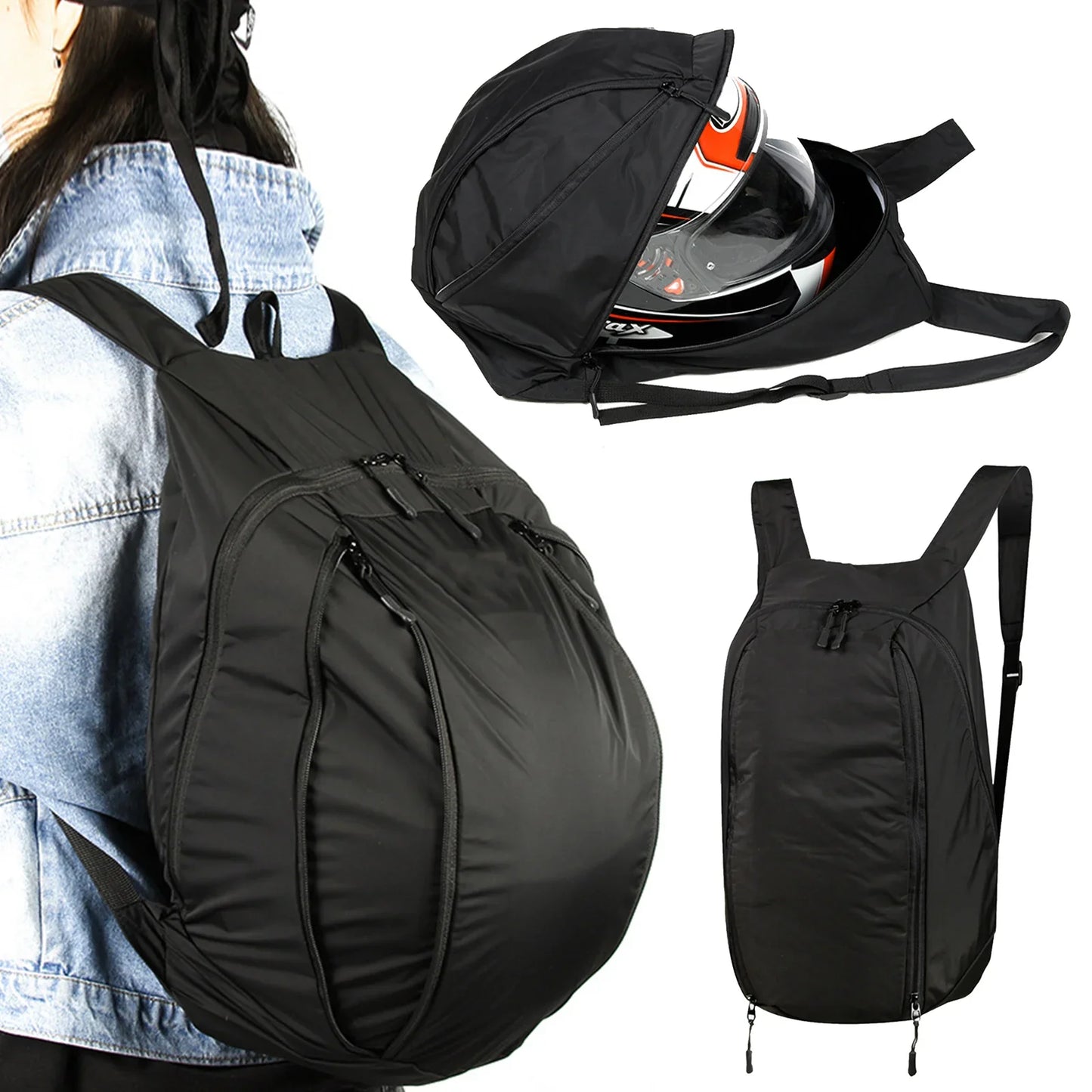 Motorcycle Travel Luggage Backpack - 20-28L Expandable, Waterproof, Large Capacity Helmet and Laptop Bag for Riding