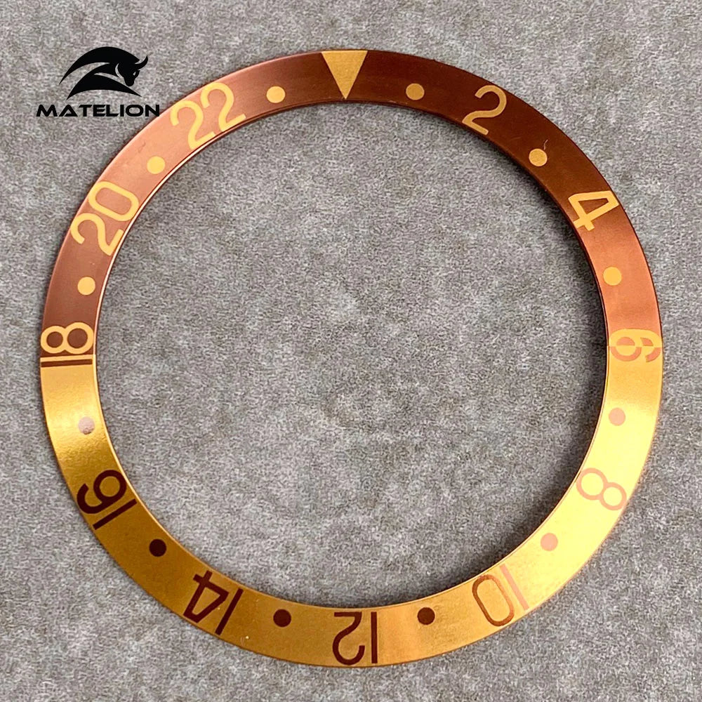 MATELION 38mm Ceramic Bezel Insert — Alloy Watch Ring for 40mm NH35/NH34 GMT Diving Watches