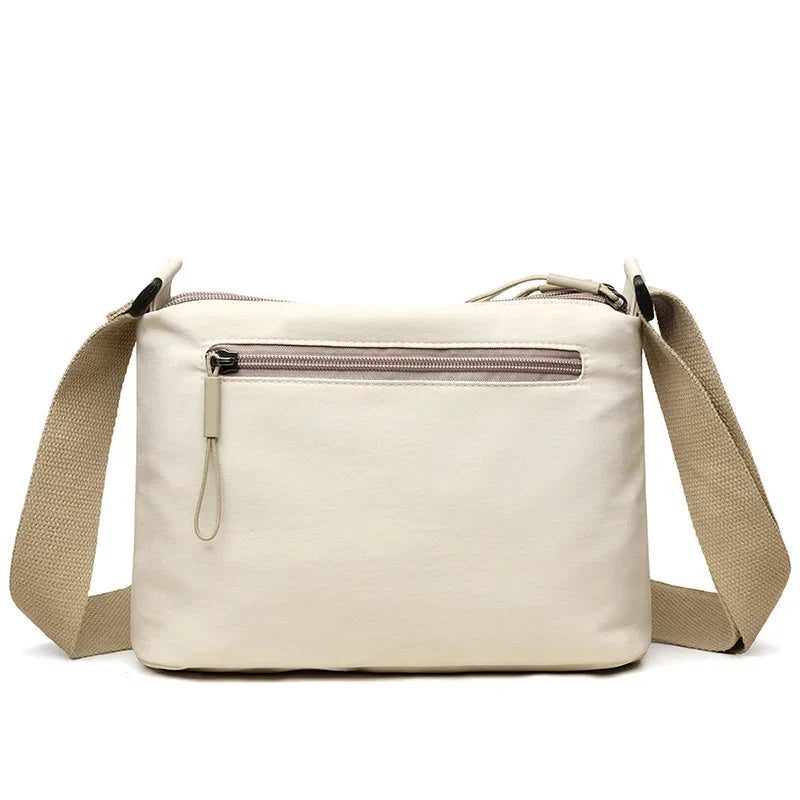 High-Capacity Canvas Crossbody Bag - Multi-Pocket Shoulder Purse for Women and Everyday Shopping